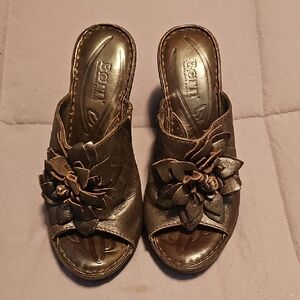 Women's Born Brown Leather Wedges